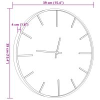 vidaXL Väggklocka brun Ø39 cm järn och konstruerat trä - Bild 7