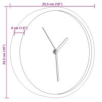 vidaXL Väggklocka blå Ø25,5 cm oolystyren och glas - Bild 7