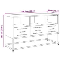 vidaXL TV-skåp vit 100,5x39x60,5 cm stål - Bild 12