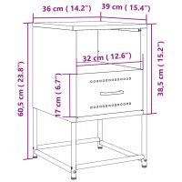 vidaXL Sängbord 2 st antracit 36x39x60,5 cm stål - Bild 12