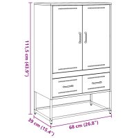 vidaXL Högskåp senapsgul 68x39x111,5 cm kallvalsat stål - Bild 10