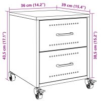 vidaXL Sängbord 2 st vit 36x39x43,5 cm stål - Bild 12