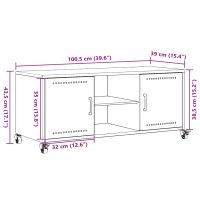 vidaXL Tv-bänk svart 100,5x39x43,5 cm kallvalsat stål - Bild 12