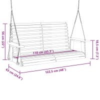 vidaXL Gungbänk med metallkedjor brun massivt granträ - Bild 8