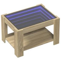 vidaXL Soffbord med LEDs sonoma-ek 73x53x45 cm konstruerat trä - Bild 3