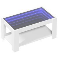 vidaXL Soffbord med LEDs vit 93x53x45 cm konstruerat trä - Bild 3