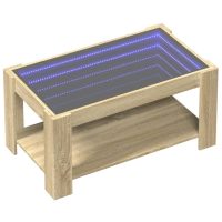 vidaXL Soffbord med LEDs sonoma-ek 93x53x45 cm konstruerat trä - Bild 3