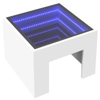 vidaXL Soffbord med Infinity LEDs vit 40x40x30 cm - Bild 3