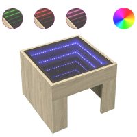 vidaXL Soffbord med Infinity LEDs sonoma-ek 40x40x30 cm - Bild 2