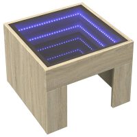 vidaXL Soffbord med Infinity LEDs sonoma-ek 40x40x30 cm - Bild 3