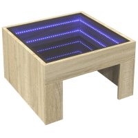 vidaXL Soffbord med Infinity LEDs sonoma-ek 50x50x30 cm - Bild 3