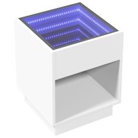 vidaXL Soffbord med Infinity LEDs vit 40x40x50 cm - Bild 3