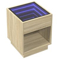 vidaXL Soffbord med Infinity LEDs sonoma-ek 40x40x50 cm - Bild 3