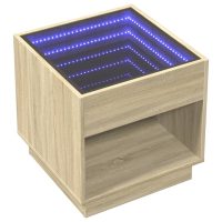 vidaXL Soffbord med Infinity LEDs sonoma-ek 50x50x50 cm - Bild 3