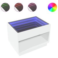 vidaXL Soffbord med Infinity LEDs vit 70x50x50 cm - Bild 2