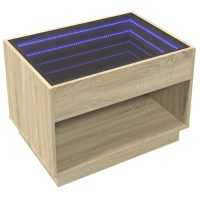 vidaXL Soffbord med Infinity LEDs sonoma-ek 70x50x50 cm - Bild 5