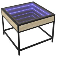 vidaXL Soffbord med Infinity LEDs sonoma-ek 50x50x41 cm - Bild 3