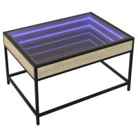 vidaXL Soffbord med Infinity LEDs sonoma-ek 70x50x41 cm - Bild 2