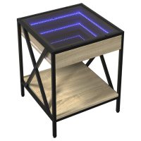 vidaXL Soffbord med Infinity LEDs sonoma-ek 40x40x49 cm - Bild 3