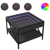 vidaXL Soffbord med Infinity LEDs svart 50x50x38 cm - Bild 2