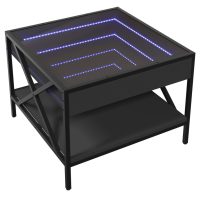 vidaXL Soffbord med Infinity LEDs svart 50x50x38 cm - Bild 3