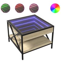 vidaXL Soffbord med Infinity LEDs sonoma-ek 50x50x38 cm - Bild 2