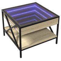 vidaXL Soffbord med Infinity LEDs sonoma-ek 50x50x38 cm - Bild 3