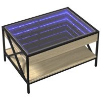 vidaXL Soffbord med Infinity LEDs sonoma-ek 70x50x38 cm - Bild 3