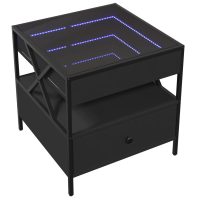 vidaXL Soffbord med Infinity LEDs svart 50x50x51 cm - Bild 3