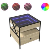 vidaXL Soffbord med Infinity LEDs sonoma-ek 50x50x51 cm - Bild 2