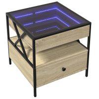 vidaXL Soffbord med Infinity LEDs sonoma-ek 50x50x51 cm - Bild 3