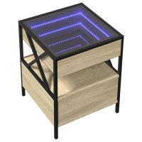 vidaXL Soffbord med Infinity LEDs sonoma-ek 40x40x51 cm - Bild 3