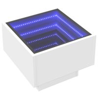 vidaXL Sängbord med Infinity LEDs vit 40x40x30 cm - Bild 3