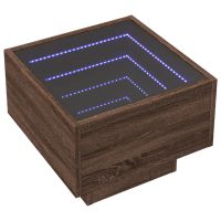 vidaXL Sängbord med Infinity LEDs brun ek 40x40x30 cm - Bild 3