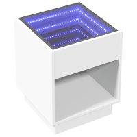 vidaXL Sängbord med Infinity LEDs vit 40x40x50 cm - Bild 3