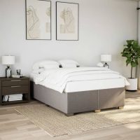 vidaXL Sängram utan madrass taupe 140x190 cm tyg - Bild 3