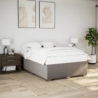 vidaXL Sängram utan madrass taupe 160x200 cm tyg - Bild 3