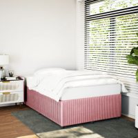 vidaXL Sängram rosa 120x190 cm Sammet - Bild 3