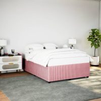 vidaXL Sängram rosa 140x190 cm sammet - Bild 3