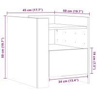 vidaXL Sängbord svart 45x50x50 cm konstruerat trä - Bild 11