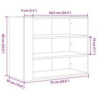 vidaXL Väggskåp vit 75x35x60 cm konstruerat trä - Bild 10