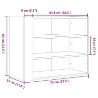 vidaXL Väggskåp svart 75x35x60 cm konstruerat trä - Bild 10