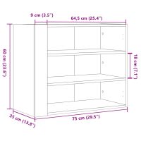 vidaXL Väggskåp betonggrå 75x35x60 cm konstruerat trä - Bild 10