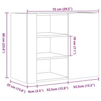 vidaXL Väggskåp vit 75x35x60 cm konstruerat trä - Bild 11