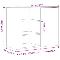 vidaXL Väggskåp betonggrå 75x35x60 cm konstruerat trä - Bild 11