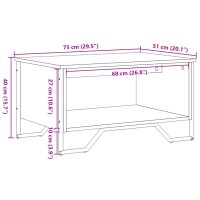 vidaXL Soffbord sonoma-ek 75x51x40 cm konstruerat trä - Bild 10