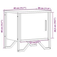 vidaXL Sängbord rökfärgad ek 40x30x40 cm konstruerat trä - Bild 11