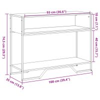 vidaXL Konsolbord svart 100x35x74,5 cm konstruerat trä - Bild 9