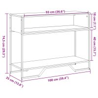 vidaXL Avlastningsbord sonoma ek 100x35x74,5 cm konstruerat trä - Bild 9