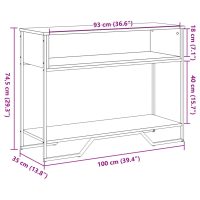 vidaXL Avlastningsbord brun ek 100x35x74,5 cm konstruerat trä - Bild 9